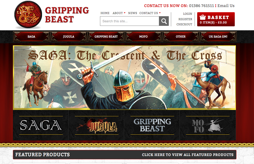 Miniature Wargame Manufacturer Website Design