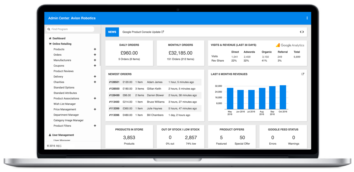 Ecommerce Admin Screen Design REC
