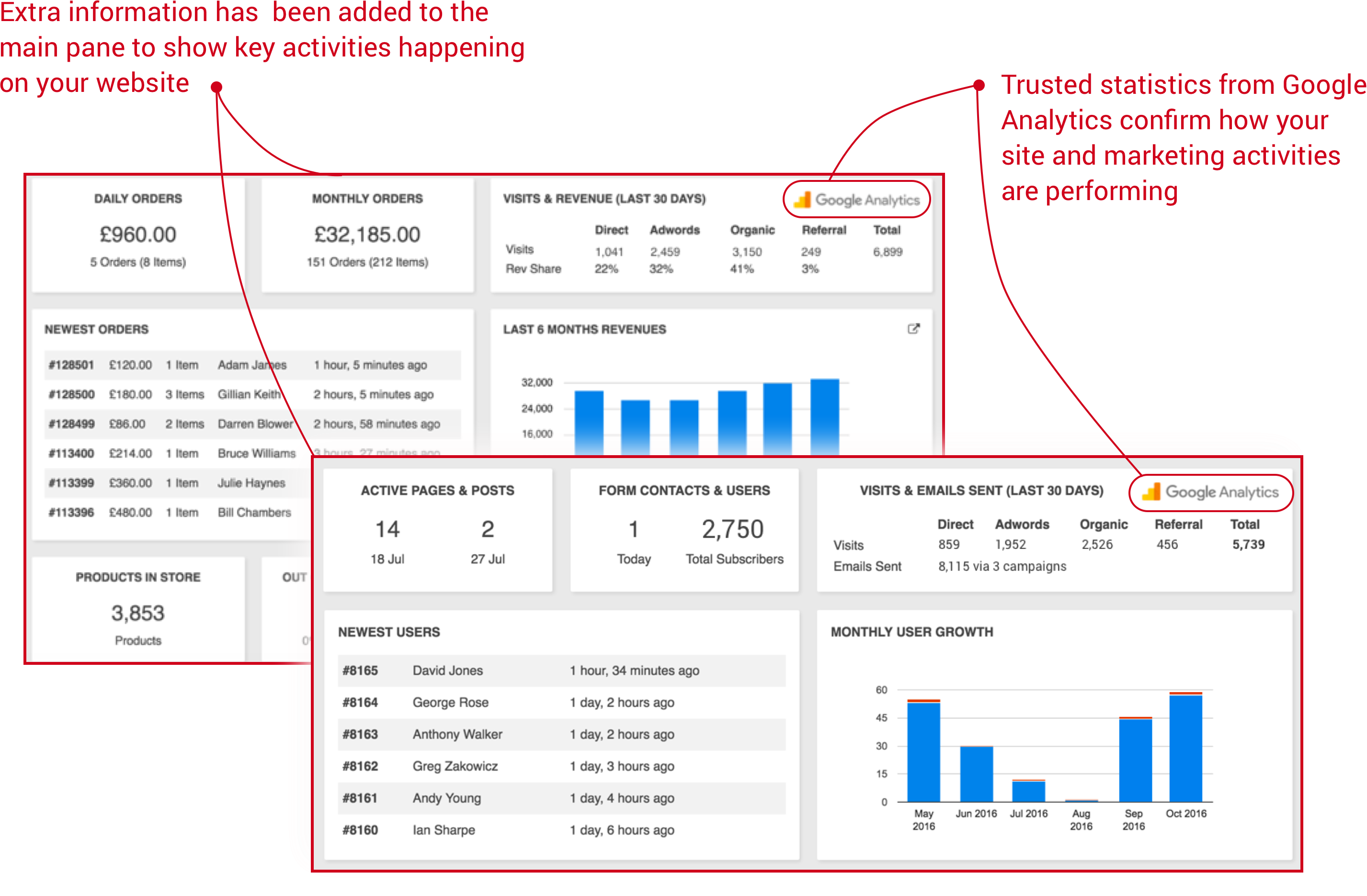 Website Software Interface
